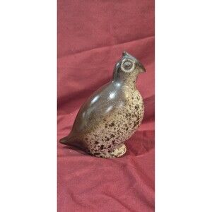 VTG Howard Pierce Mid Century Pottery Brown Speckled Glaze Quail Bird 5½" Decor